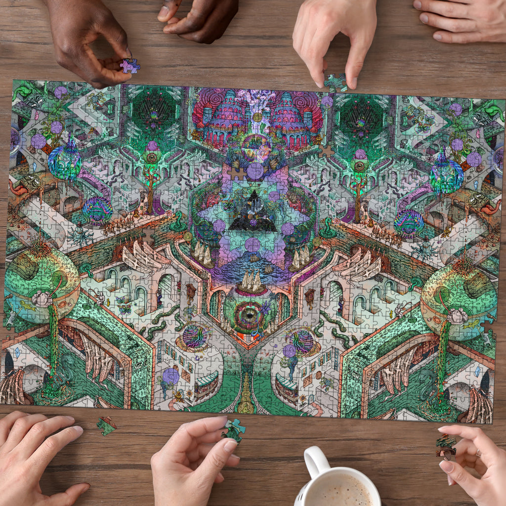 🌌🌀 The Infinity Nexus KaleidoQuest Wooden Jigsaw Puzzle POLARIS