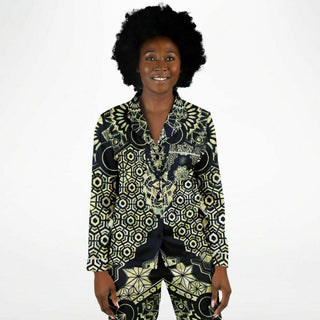 GEOMETRIC GOLD Women's Satin Pajamas - MIL ET UNE