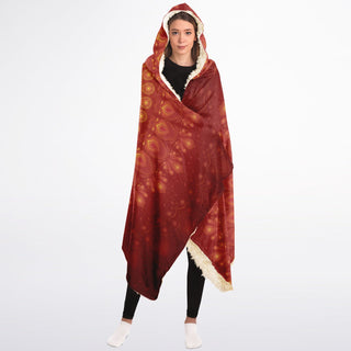 PEACOCK Hooded Blanket Sherpa