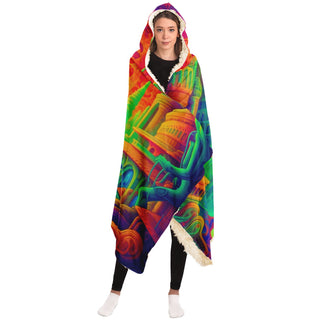NEON LAND Hooded Blanket - SALVIA DROID X ACIDMATH AI