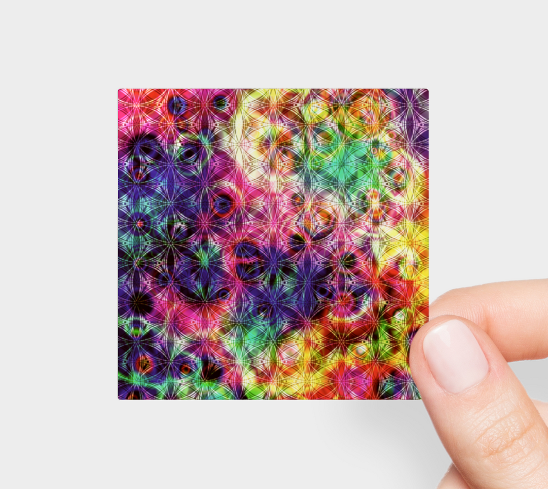 PSYCHEDELIC FLOWER LIFE STICKER | YANTRART