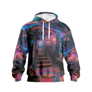 KITTY ROOM Men's Pullover Hoodie | ACIDMATH AI