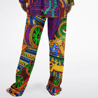 CONDUCTOR Men's Satin Pajamas - SALVIA DROID