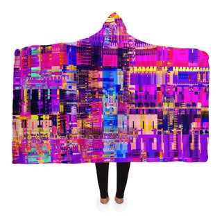 GLITCHPINK Hooded Blanket - AOP | ARTDESIGNWORKS