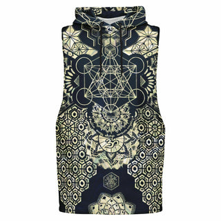 GEOMETRIC GOLD Fashion Drop Armhole Hoodie - MIL ET UNE