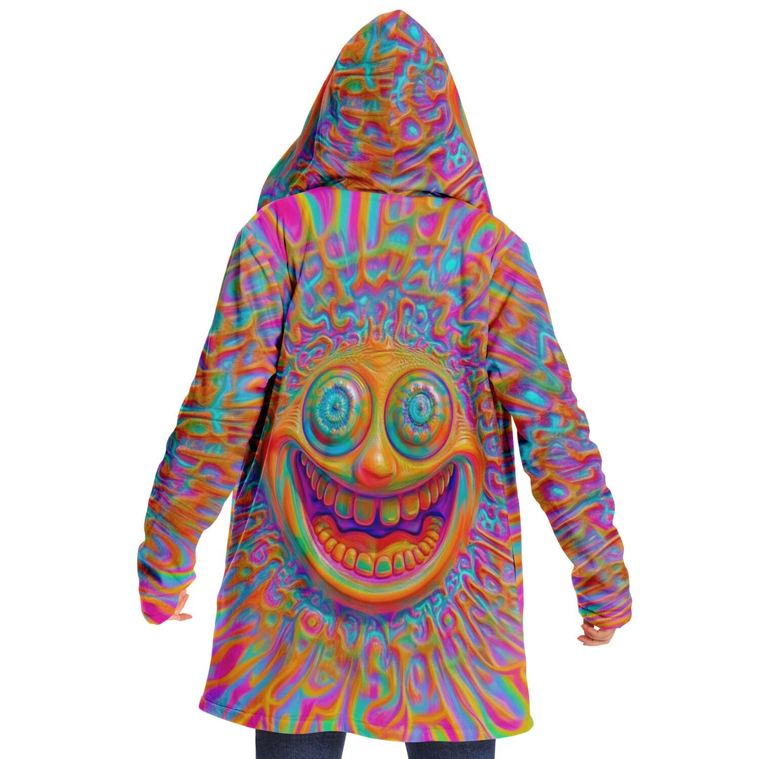 SMILEY FACE Microfleece Cloak - ACIDMATH AI