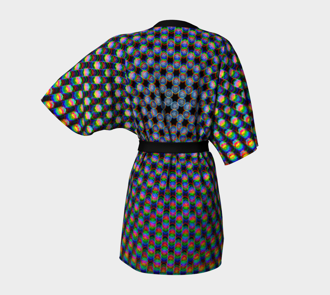 Black Stars & Hexagons | Kimono Robe | PatternNerd