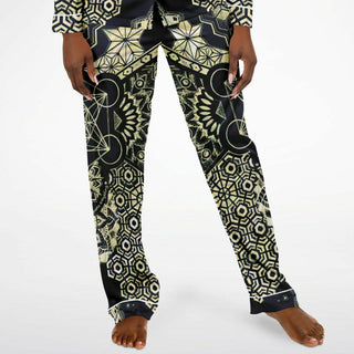 GEOMETRIC GOLD Women's Satin Pajamas - MIL ET UNE