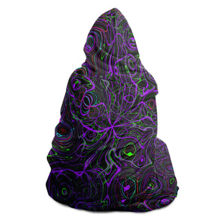 PURPLE LINES Hooded Blanket - HUBERT S