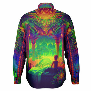 Long Sleeve Button Down Shirt - AOP