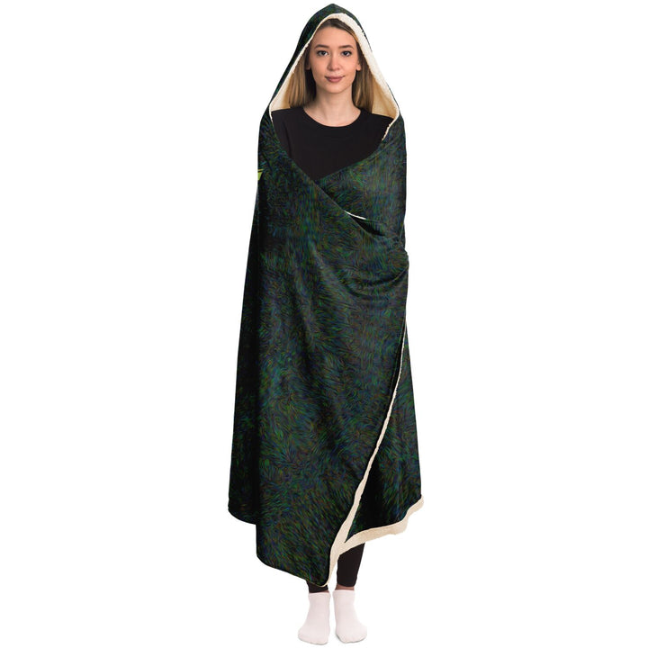 GREEN GEOMETRIC Hooded Blanket - MIL ET UNE