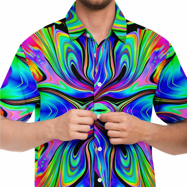 MACRODOSE Short Sleeve Button Down Shirt | Psychedelic Pour House