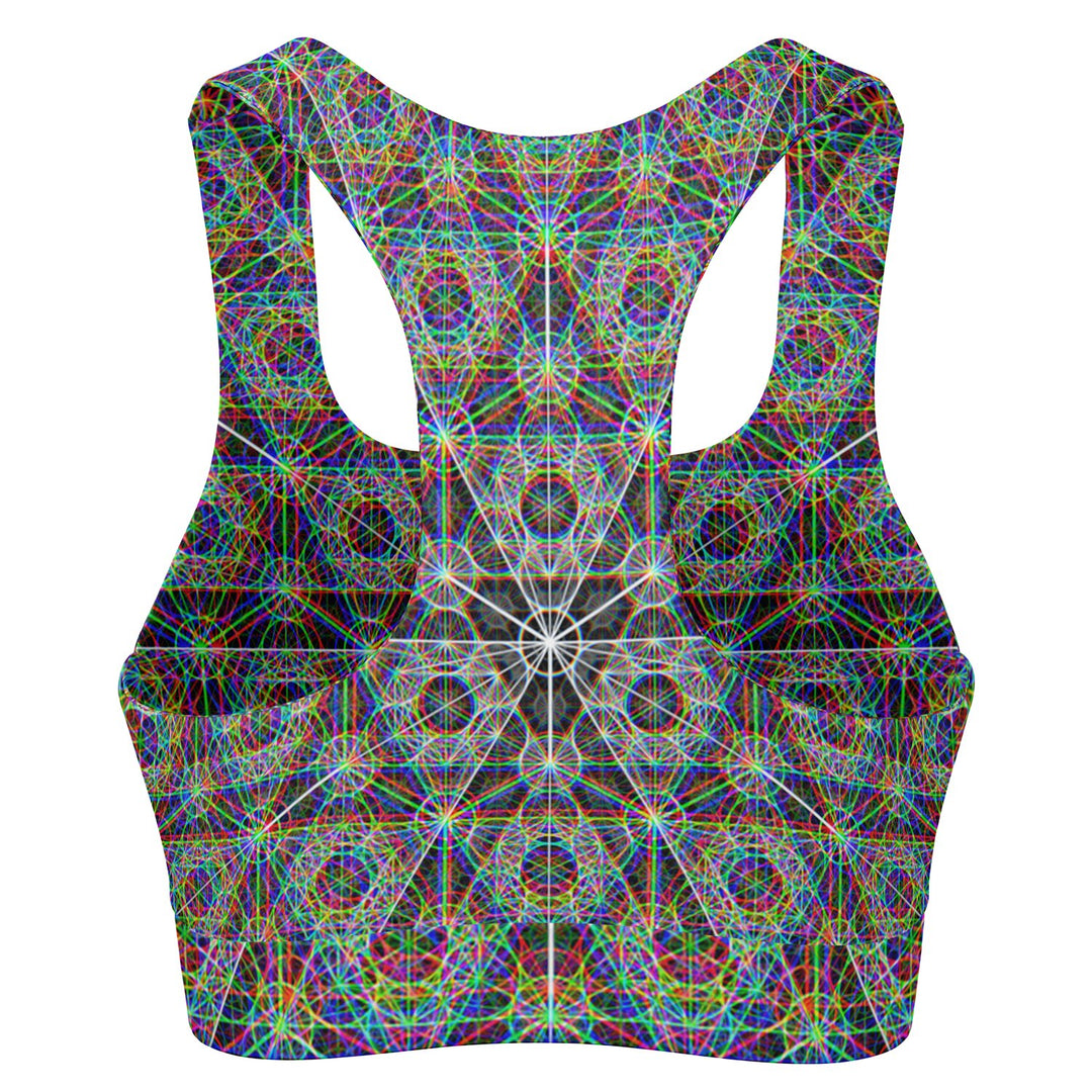 METATRONS CUBE Padded Sports Bra - PATTERN NERD