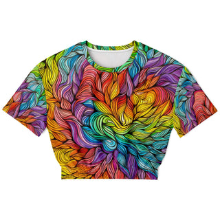 ALL LOVE Fashion Cropped Short Sleeve Sweatshirt - ARTFOOL