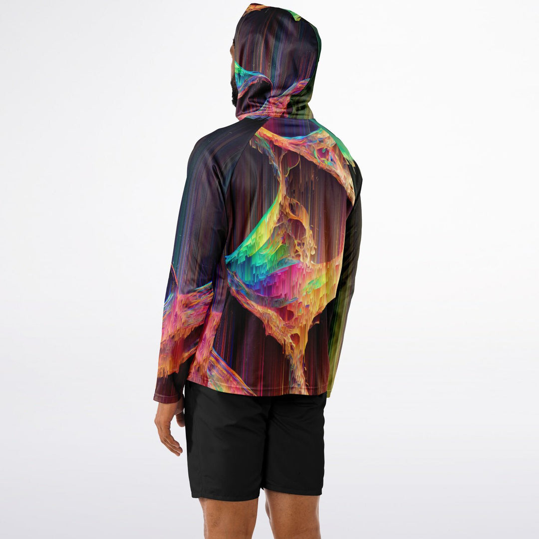 FILAMENT Men's Long Sleeve Hooded Performance Shirt - PSYCHEDELIC POUR HOUSE