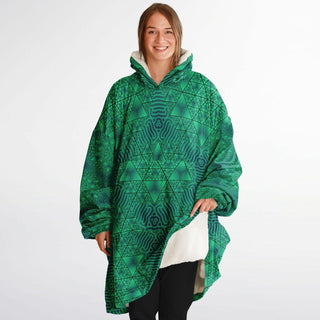 GREEN GEOMETRIC Snug Hoodie - ARTDESIGNWORKS