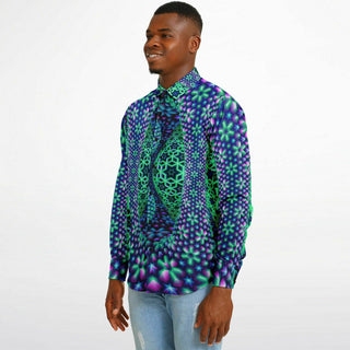 HALLWAY Long Sleeve Button Down Shirt - AOP | PSYPEPPER