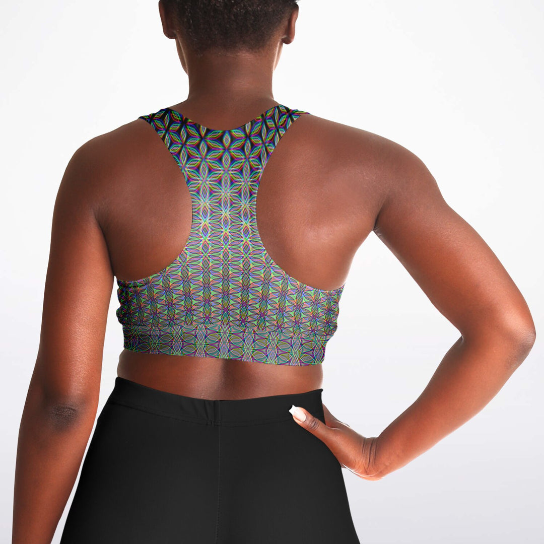 FLOWER OF LIFE Padded Sports Bra - PATTERN NERD