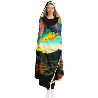 FIRE IN THE SKY Hooded Blanket | ACIDMATH AI