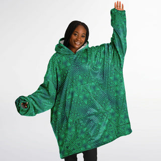 GREEN GEOMETRIC Snug Hoodie - ARTDESIGNWORKS