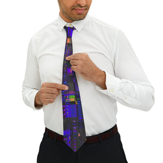 PURPLE GLITCH Necktie | HUBERT SOLCZYNSKI