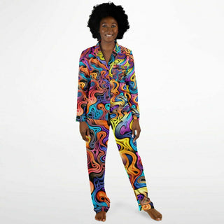 SLITHERING Women's Satin Pajamas | ACIDMATH AI