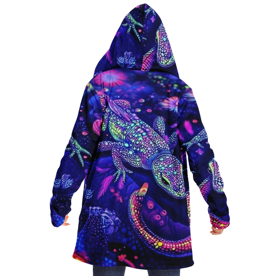 TRIP LIZARD Microfleece Cloak WITH BLACK FUR - ACIDMATH AI