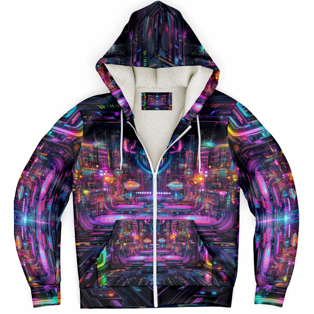 HYPER DIMENSIONAL Microfleece Ziphoodie - ACIDMATH AI