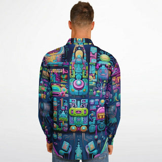 GAMER Long Sleeve Button Down Shirt - ACIDMATH AI