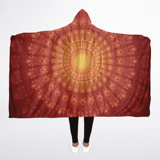 PEACOCK Hooded Blanket Sherpa