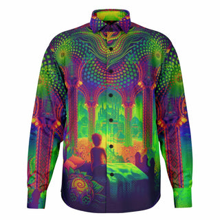 Long Sleeve Button Down Shirt - AOP