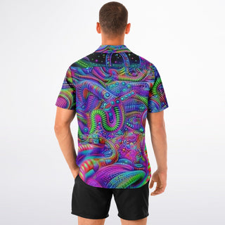 COILS Spread Collar Short Sleeve Button-Down Shirt - ACIDMATH AI