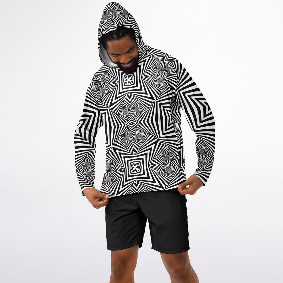 ZEBRA SKIN Men's Long Sleeve Hooded Performance Shirt