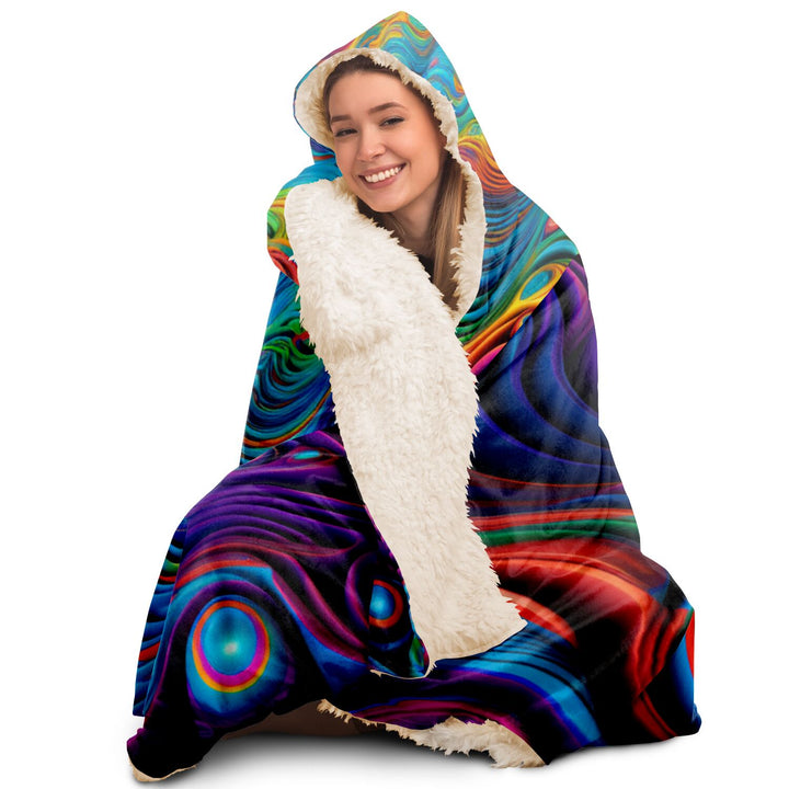 TRIPPED OUT Hooded Blanket - ACIDMATH AI