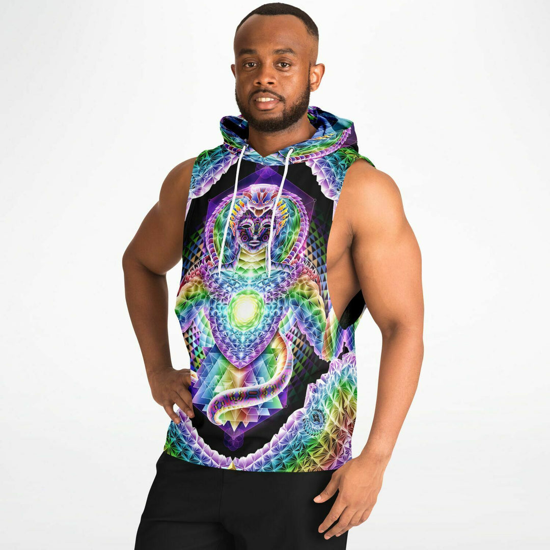 GIFTS OF NATURE Fashion Drop Armhole Hoodie - SALVIA DROID