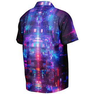 NIGHTSKILLS Spread Collar Short Sleeve Button-Down Shirt