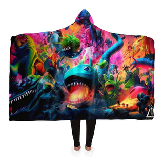BATTLE FRIENDS Hooded Blanket - ACIDMATH AI