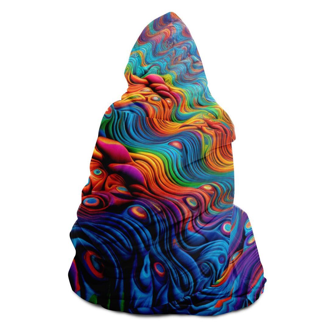TRIPPED OUT Hooded Blanket - ACIDMATH AI