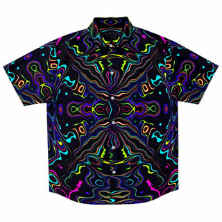 WONKY VISION Short Sleeve Button Down Shirt  | Psychedelic Pour House