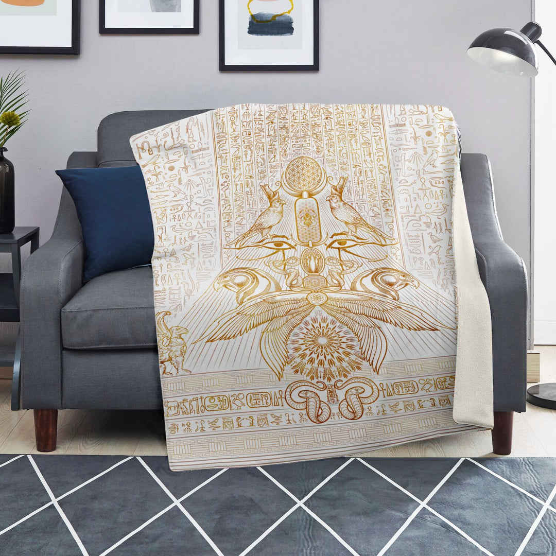 AUSPICIOUS HORUS Premium Microfleece Blanket