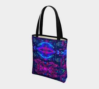 CYBER LIPS TOTE BAG | ACIDMATH AI