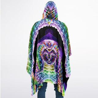 GIFTS OF NATURE Flannel Blanket Poncho - SALVIA DROID