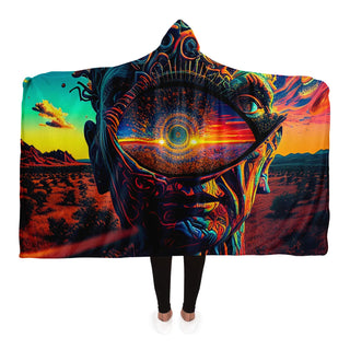 EYE OF THE PERSON Hooded Blanket - ACIDMATH AI