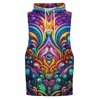 COSMIC DRIFTER Drop Armhole Hoodie | ACIDMATH AI