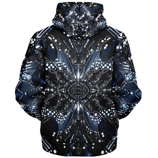 BLACK SNOWFLAKES Microfleece Ziphoodie