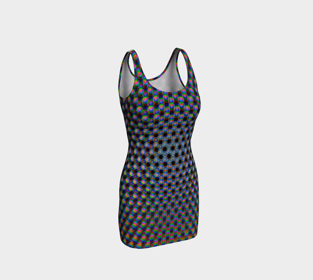 Black Stars & Hexagons | Fitted Dress | PatternNerd