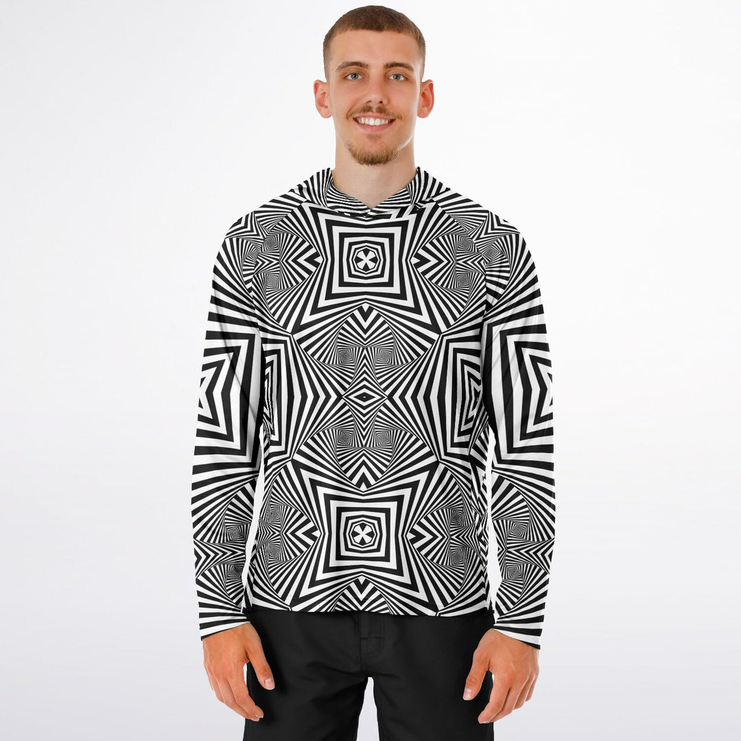 ZEBRA SKIN Men's Long Sleeve Hooded Performance Shirt