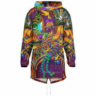 CONDUCTOR OF CONSCIOUSNESS Athletic Elongated Hoodie - SALVIA DROID