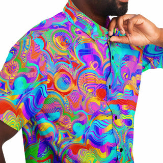 FLORAL TRIP Short Sleeve Button Down Shirt - AOP | ARTDESIGNWORKS