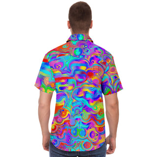 FLORAL TRIP Short Sleeve Button Down Shirt - AOP | ARTDESIGNWORKS